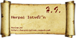 Herpai István névjegykártya