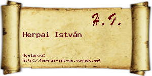Herpai István névjegykártya